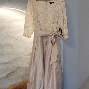 Jessica Howard Shimmery Plus Size 24W Champagne Formal Party Gown Dress NWT